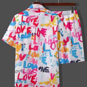 men's shirt with shorts co ords set ( pack of 1 , pink )