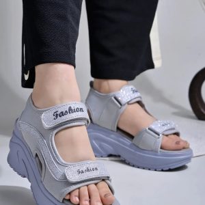 gray women's sandal heels